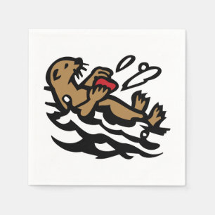 Zee otter Decoratieve Tegels Servet