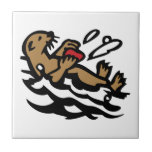 Zee otter Decoratieve Tegels Tegeltje<br><div class="desc">In het Japans, Rakko</div>