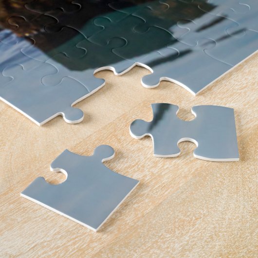 Zee otter die op de rug drijft legpuzzel (Zijkant)