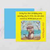 zee otter dragen taart verjaardag pet klappen kaart (Voorkant / Achterkant)