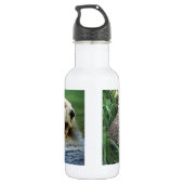 Zee otter en cheetah cub waterfles  (Achterkant)