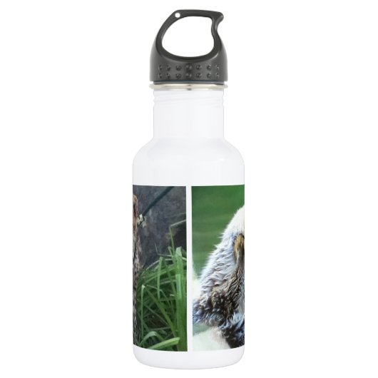 Zee otter en cheetah cub waterfles  (Voorkant)