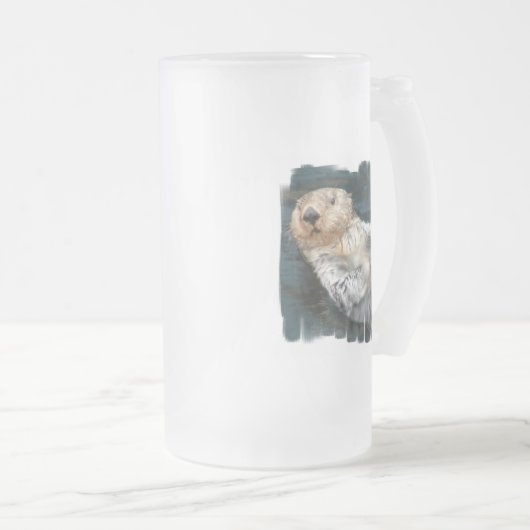 Zee otter Frosted Beer Mok (Voorkant rechts)