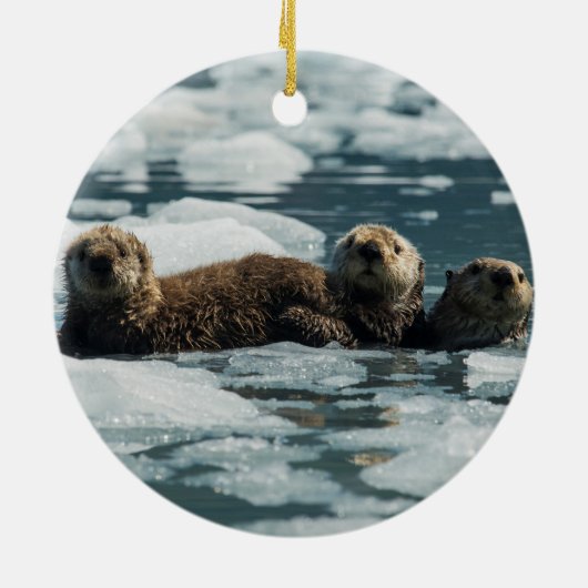 Zee Otter Keramisch Ornament (Achterkant)