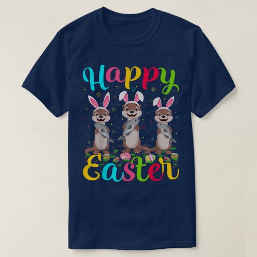 Zee Otter Lover Easter Bunny Zee Otter Happy E T-shirt (Design voorkant)