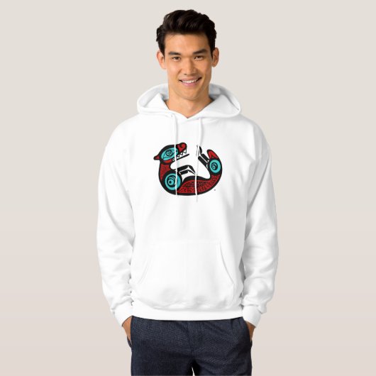 Zee Otter - NW Native Indian Style Pullover Hoodie (Voorkant volledig)