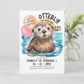Zee Otter Ocean Sun Beach Verjaardagsuitnodiging Kaart (Staand voorkant)