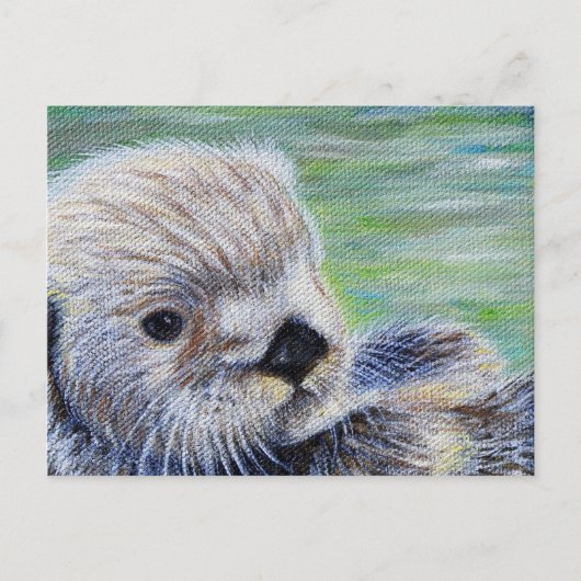 Zee Otter Painting Briefkaart (Voorkant)