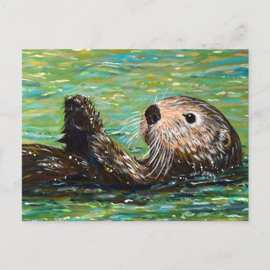 Zee Otter Painting Briefkaart (Voorkant)