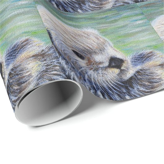 Zee Otter Painting Cadeaupapier (Rol Hoek)