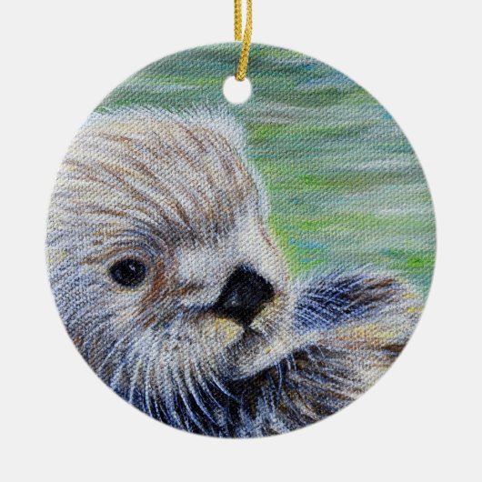 Zee Otter Painting Keramisch Ornament (Voorkant)