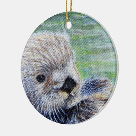Zee Otter Painting Keramisch Ornament (Links)