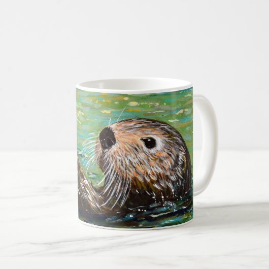 Zee Otter Painting Koffiemok (Voorkant rechts)