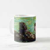 Zee Otter Painting Koffiemok (Voorkant links)