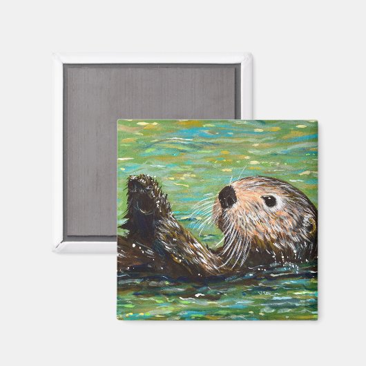 Zee Otter Painting Magneet (Voorkant / Achterkant)