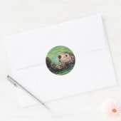 Zee Otter Painting Ronde Sticker (Envelop)