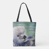 Zee Otter Painting Tote Bag (Achterkant)