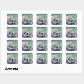 Zee Otter Painting Vierkante Sticker (Vel)