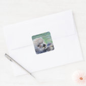 Zee Otter Painting Vierkante Sticker (Envelop)