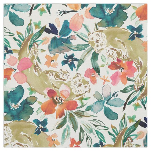 ZEE OTTER PARADISE Cute Florence Waterverf Stof (Swatch)