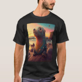 Zee Otter Retro Sunset Cute Otter T-shirt (Voorkant)
