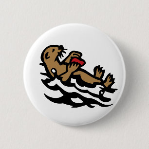Zee otter ronde button 5,7 cm