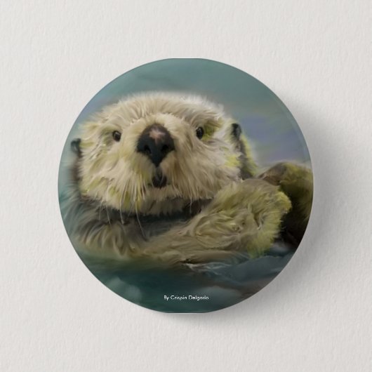 Zee Otter Ronde Button 5,7 Cm (Voorkant)