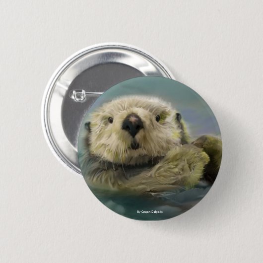 Zee Otter Ronde Button 5,7 Cm (Voorkant /achterkant)
