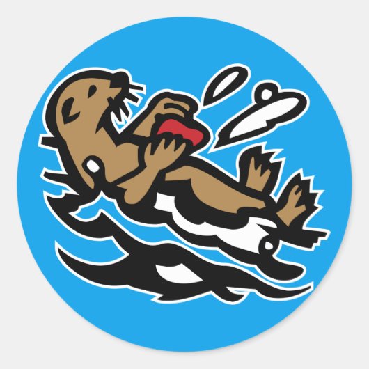 Zee otter ronde sticker (Voorkant)