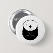 Zee Otter Silhouette Ronde Button 5,7 Cm (Voorkant /achterkant)