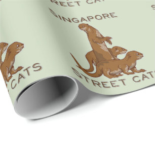 Zee Otter Singapore Street Cats Cadeaupapier
