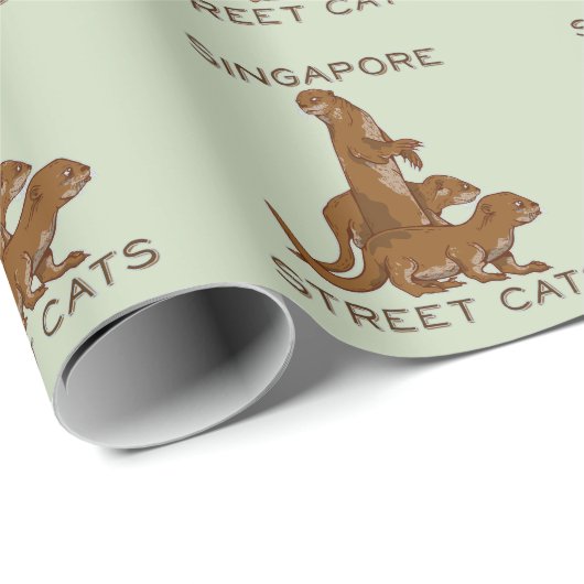 Zee Otter Singapore Street Cats Cadeaupapier (Rol Hoek)