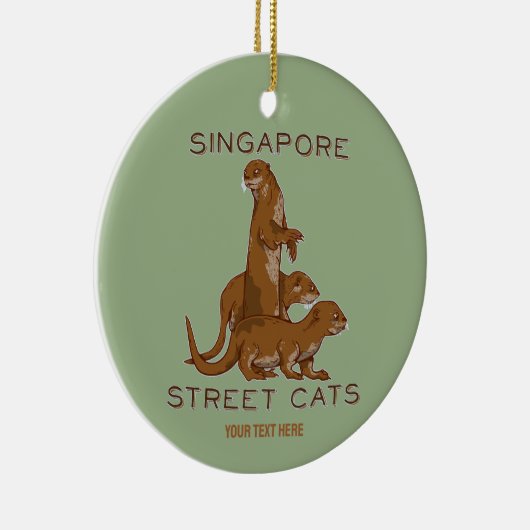 Zee Otter Singapore Street Cats Keramisch Ornament (Rechts)