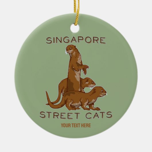 Zee Otter Singapore Street Cats Keramisch Ornament (Voorkant)