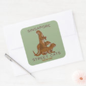 Zee Otter Singapore Street Cats Vierkante Sticker (Envelop)
