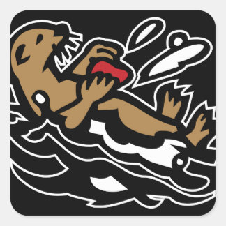 Zee otter vierkante sticker