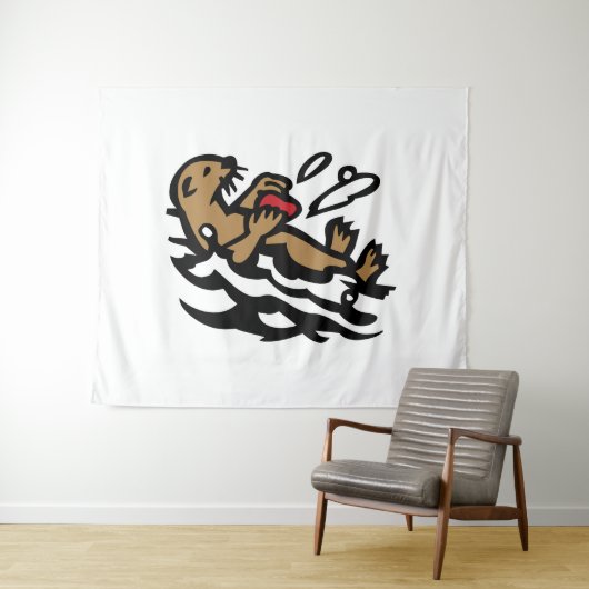 Zee otter wandkleed (In Situ (horizontaal))