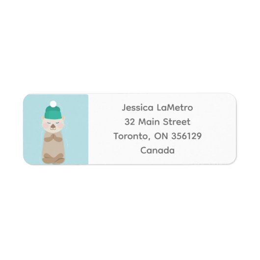Zee Otter Winter Toque Return Label (Voorkant)