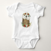 Zee Otter Woodland Animal Wreath | Baby Bodysuit (Voorkant)
