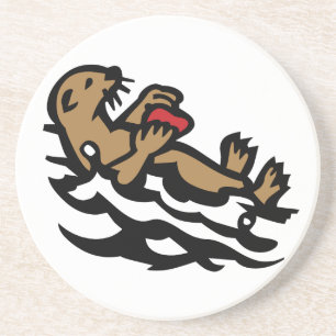 Zee otter zandsteen onderzetter