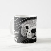 Zee otter zwemmen koffiemok (Voorkant links)