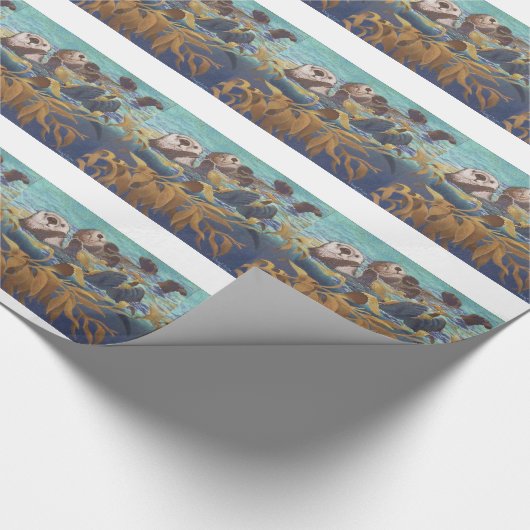 Zee Otters Cadeaupapier (Hoek)