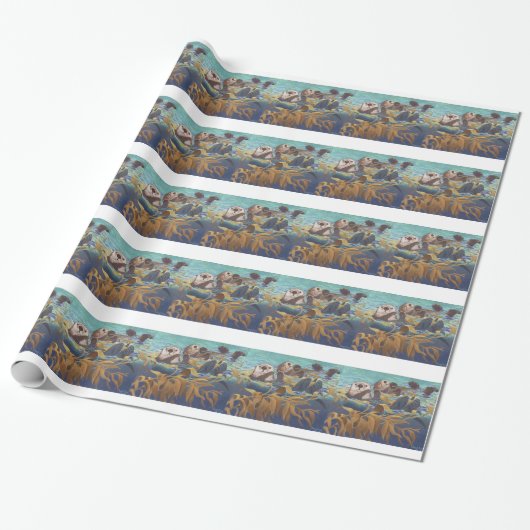 Zee Otters Cadeaupapier (Uitgerold)