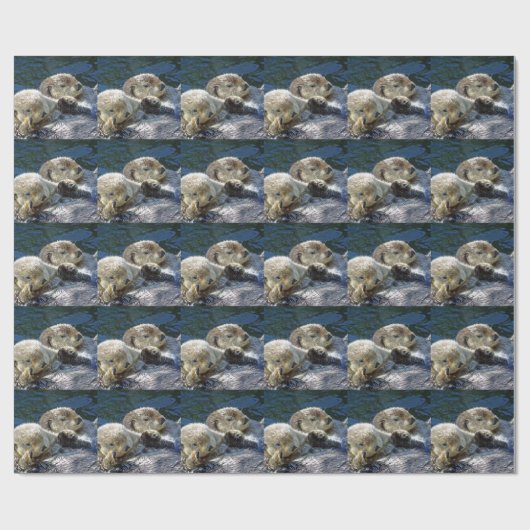 Zee-otters Cadeaupapier (Vlak)