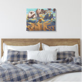 zee otters canvas afdruk (Insitu (Slaapkamer))