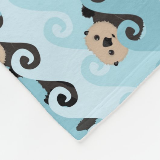 Zee Otters die de golven uitrusten Fleece Deken (Hoek)