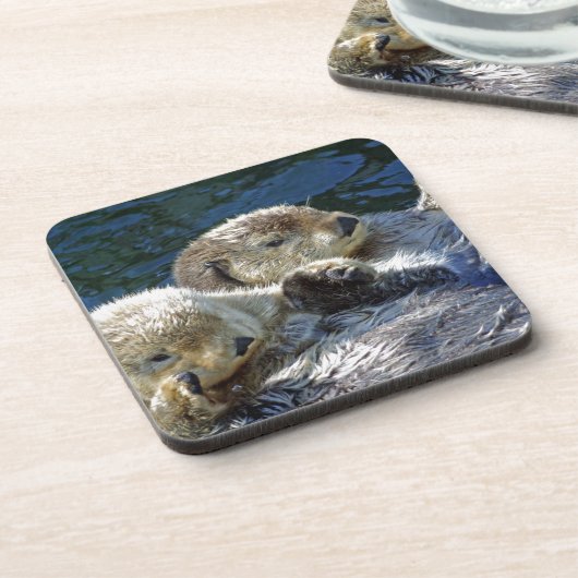 Zee-otters Drankjes Onderzetter (Linkerzijde)