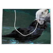 Zee otters foto zwemmen large cadeautasje (Voorkant)