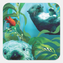 Zee Otter's Garden Square Sticker