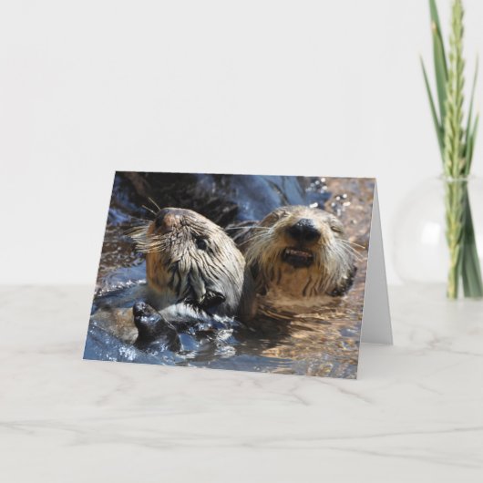 Zee Otters Glimlachen - Frameable Art Kaart (Voorkant)